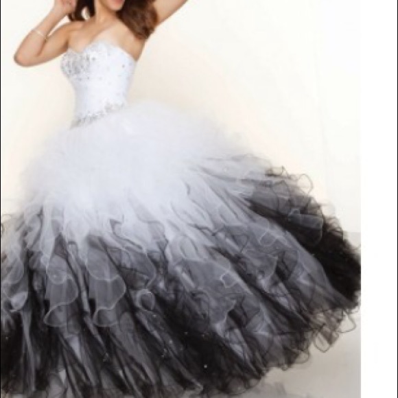 White pink ombré prom dress - Picture 2 of 2